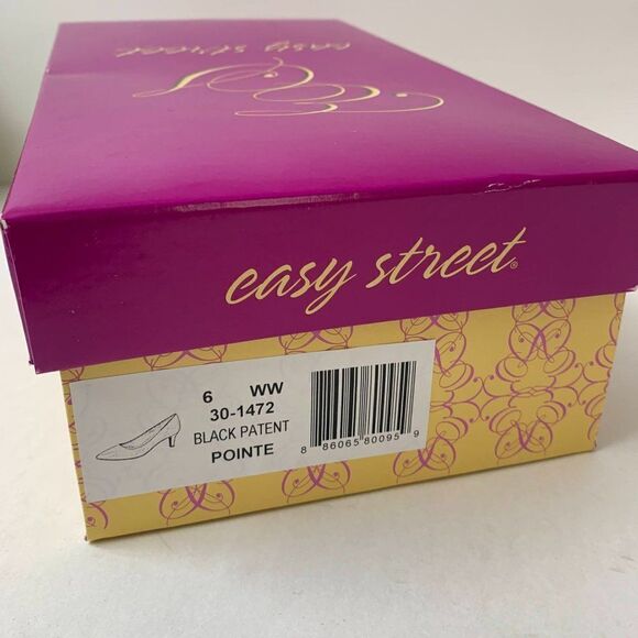 Easy Street Womens Pointe Pumps 6WW Double Wide in Black Patent - Picture 10 of 10